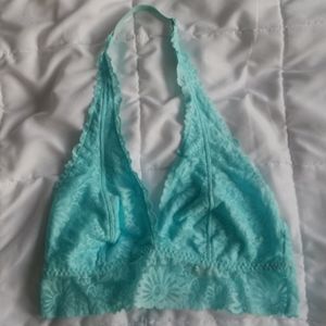 PINK blue lace bralette